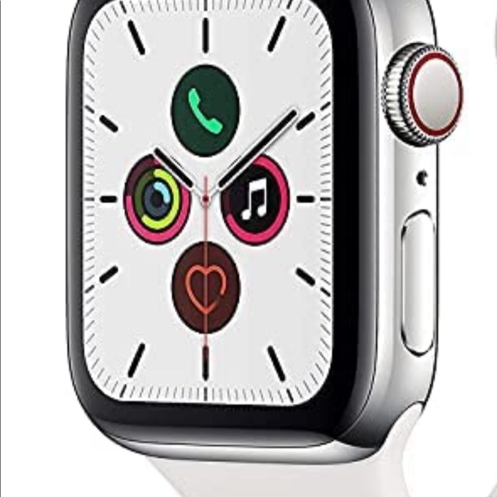 Series 5 Apple Watch, stainless (shiny finish) size 44mm.